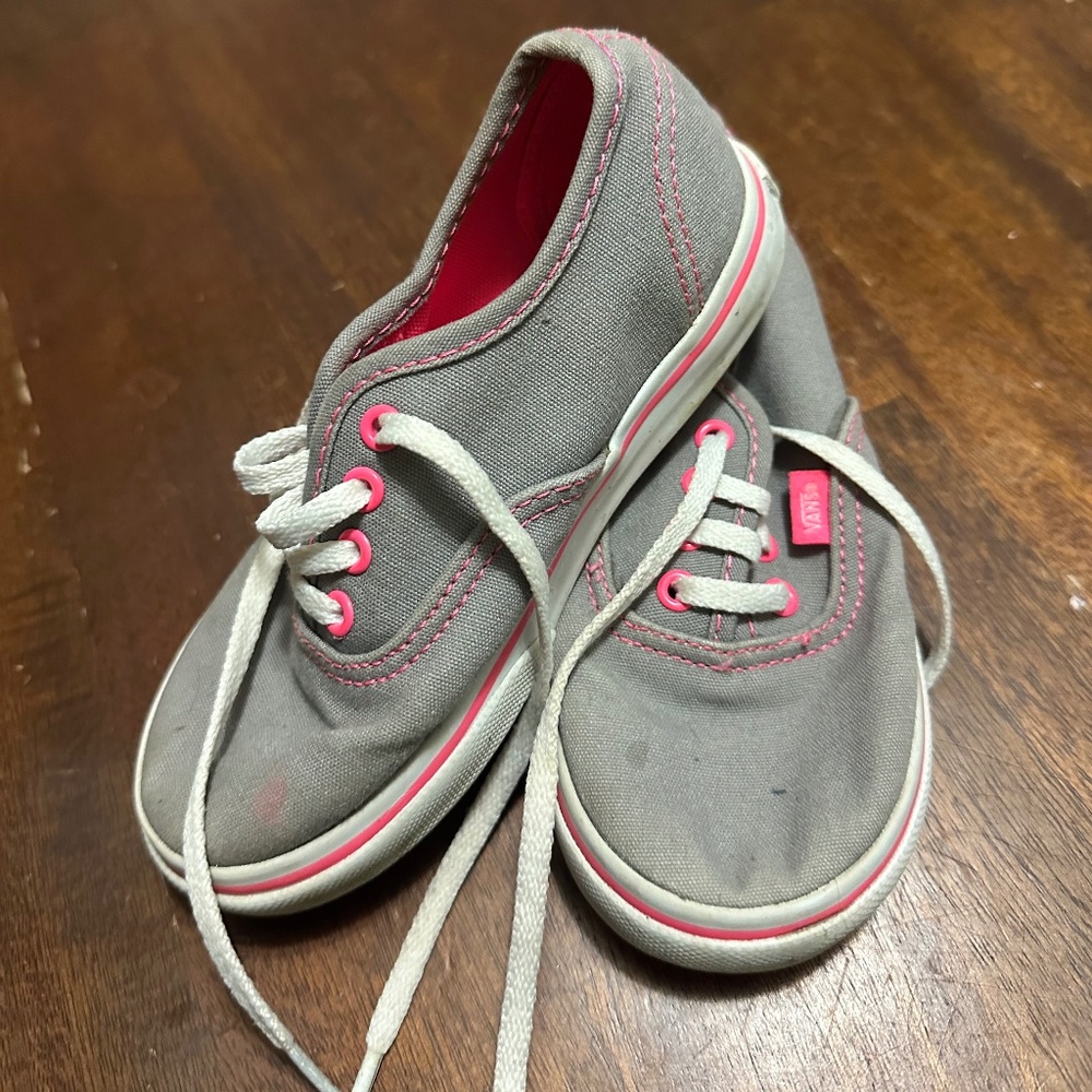 Toddler Grey and Pink Vans Size 9